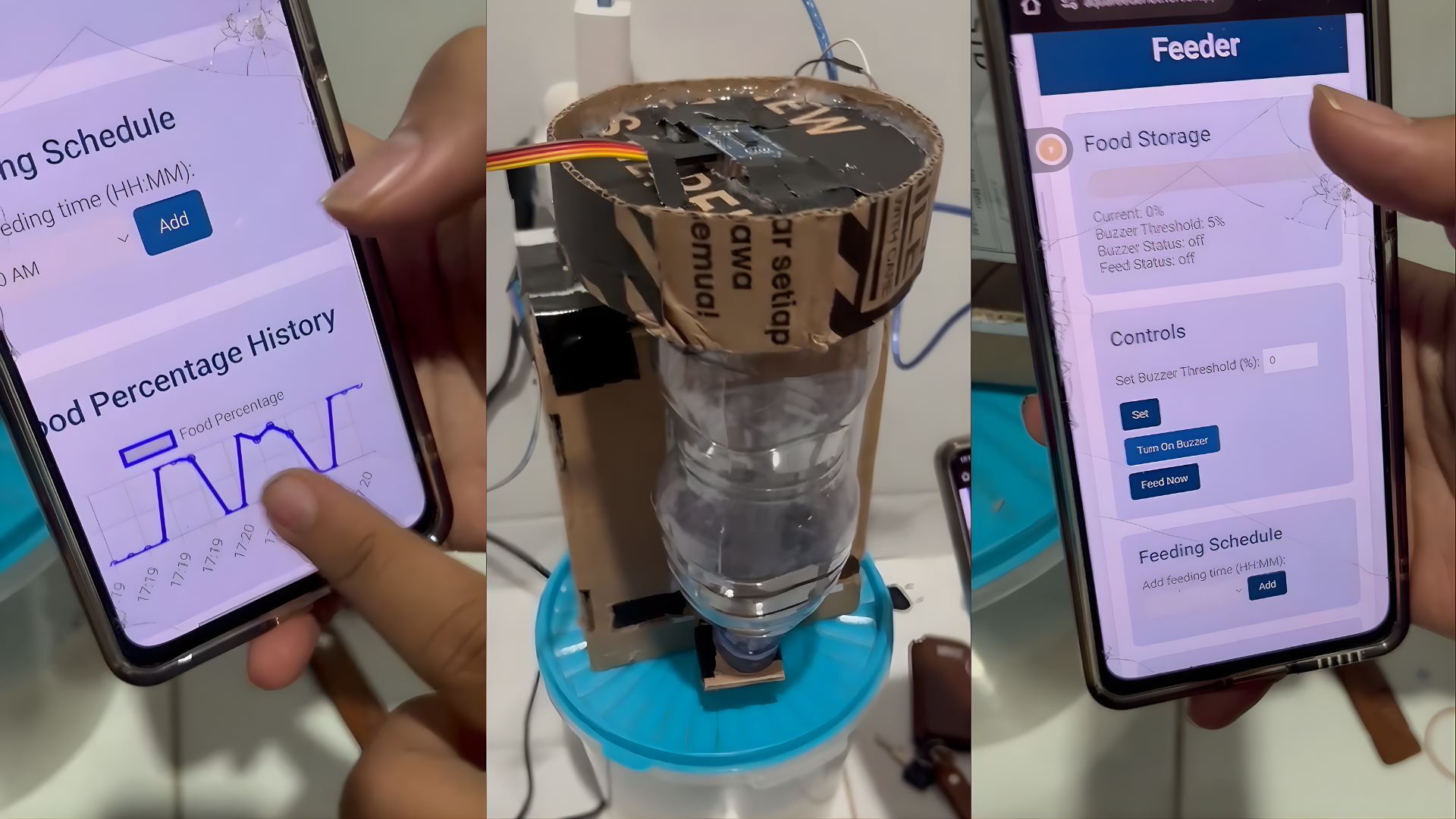 AquaFeeder Physical Integration vs Web Dashboard